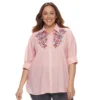 Plus Size Sonoma Goods For Life™ Essential Shirt -Sonoma Style Hub 3093967 Pink Stripe