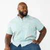 Big & Tall Sonoma Goods For Life® Poplin Button-Down Shirt -Sonoma Style Hub 3974513 Pink Tropical Leaves