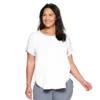 Plus Size Sonoma Goods For Life® Supersoft Short Sleeve Top -Sonoma Style Hub 4886368 White