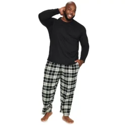 Big & Tall Sonoma Goods For Life® Crewneck Tee & Flannel Pants Sleep Set