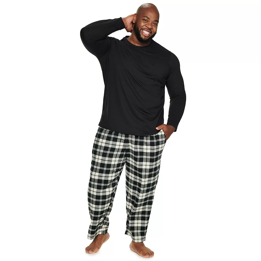 Big & Tall Sonoma Goods For Life® Crewneck Tee & Flannel Pants Sleep Set 3 Big & Tall Sonoma Goods For Life® Crewneck Tee & Flannel Pants Sleep Set