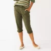 Women's Sonoma Goods For Life® Comfort Waist Pull-On Capri Pants -Sonoma Style Hub 5237938 Olive