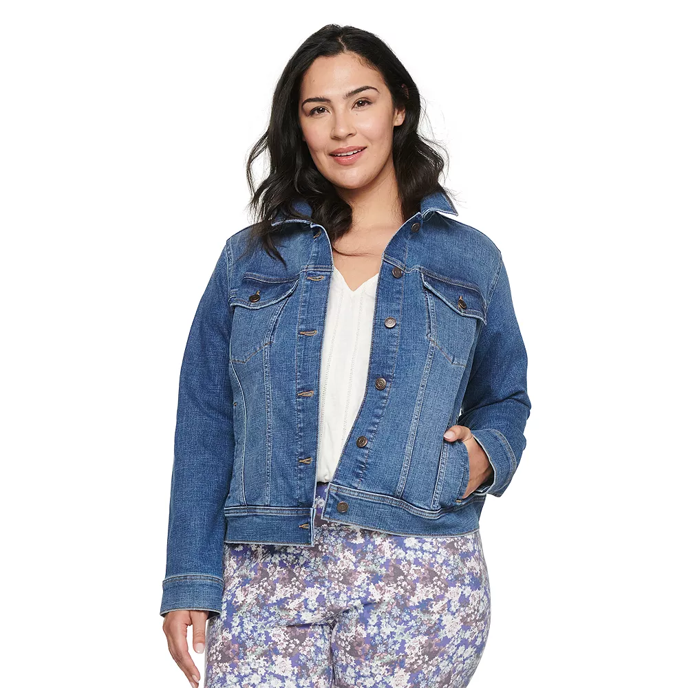 Plus Size Sonoma Goods For Life® Button Front Jean Jacket 3 Plus Size Sonoma Goods For Life® Button Front Jean Jacket