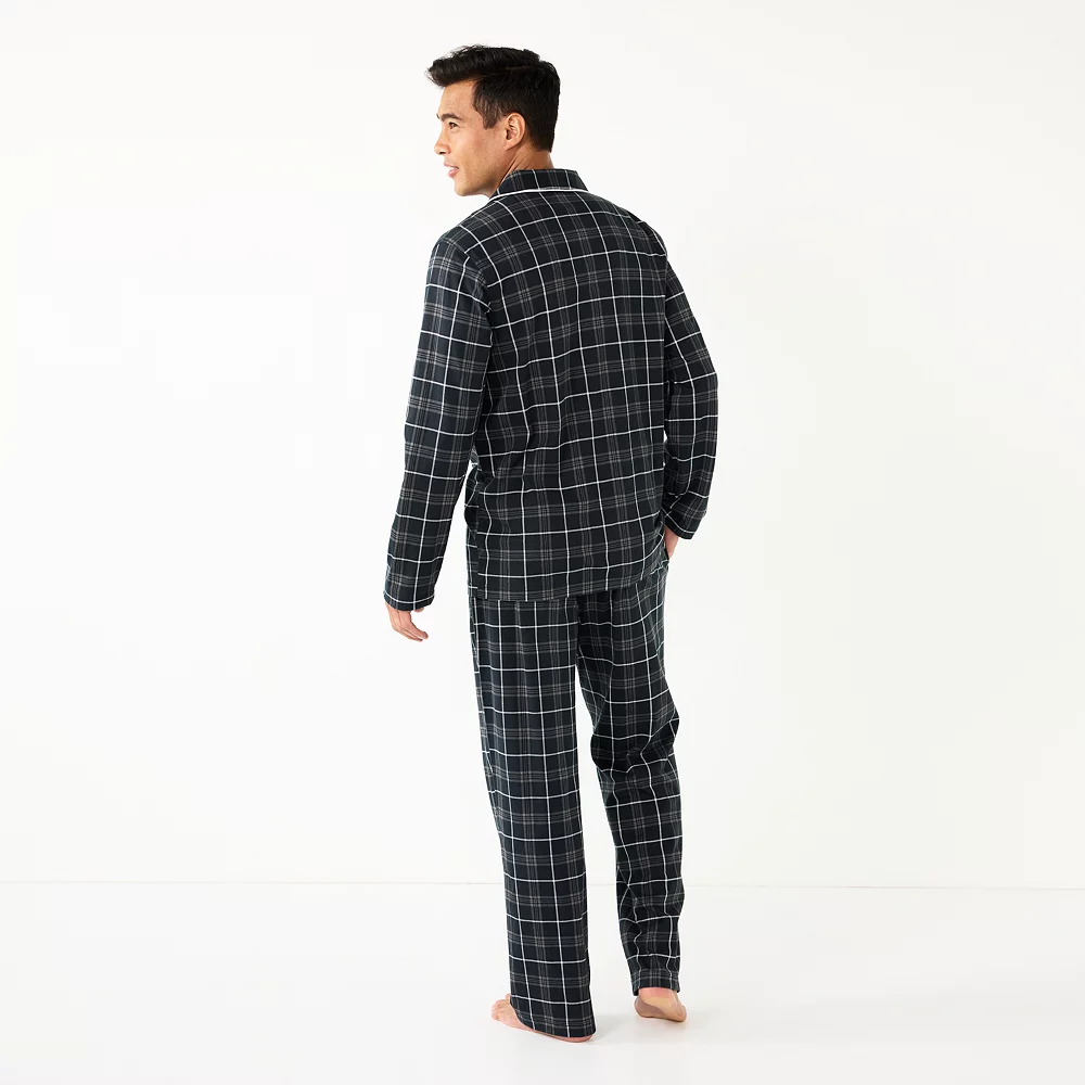 Men's Sonoma Goods For Life® Plaid Knit 2-Piece Pajama Set 4 Men's Sonoma Goods For Life® Plaid Knit 2-Piece Pajama Set - Image 2