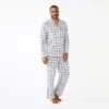 Men's Sonoma Goods For Life® Plaid Knit 2-Piece Pajama Set -Sonoma Style Hub 5291039 Grey Windowpane