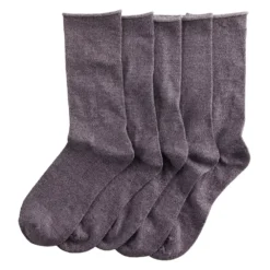 Women's Sonoma Goods For Life® 5-Pack Roll Top Crew Socks -Sonoma Style Hub 5497545 ALT2