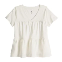 Women's Sonoma Goods For Life® Tiered V-Neck Top -Sonoma Style Hub 5508144 ALT5