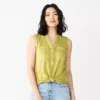Women's Sonoma Goods For Life® Popover V-neck Utility Tank -Sonoma Style Hub 5522895 Yellow Green