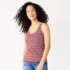 Women's Sonoma Goods For Life® Striped Henley Tank Top 1 Women's Sonoma Goods For Life® Striped Henley Tank Top -Sonoma Style Hub 5529186 Purple Brown Stripe