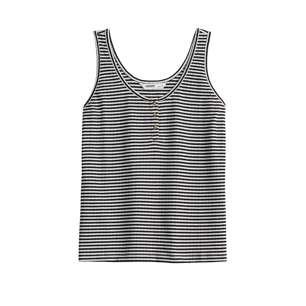 Women's Sonoma Goods For Life® Striped Henley Tank 5 Women's Sonoma Goods For Life® Striped Henley Tank - Image 3