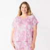 Plus Size Sonoma Goods For Life® Essential Short Sleeve Pajama Top -Sonoma Style Hub 5553637 Purple Dye