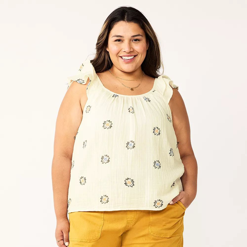 Plus Size Sonoma Goods For Life® Ruffle Tank Top 3 Plus Size Sonoma Goods For Life® Ruffle Tank Top