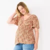 Maternity Sonoma Goods For Life® Flutter Sleeve Top -Sonoma Style Hub 5584701 Pink Floral
