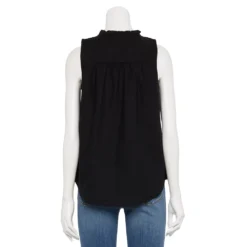 Women's Sonoma Goods For Life® Button-Front Ruffle Tank -Sonoma Style Hub 5586080 ALT