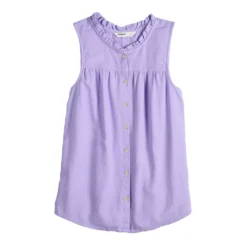 Women's Sonoma Goods For Life® Button-Front Ruffle Tank -Sonoma Style Hub 5586080 ALT5