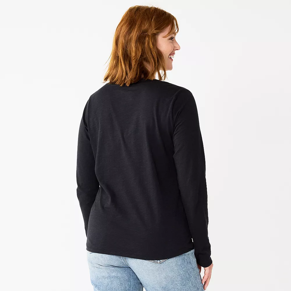 Women's Sonoma Goods For Life® Everyday V-Neck Long Sleeve Tee 4 Women's Sonoma Goods For Life® Everyday V-Neck Long Sleeve Tee - Image 2