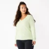 Women's Sonoma Goods For Life® Everyday V-Neck Long Sleeve Tee -Sonoma Style Hub 5625801 Mint Green