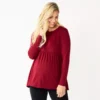 Maternity Sonoma Goods For Life® Long Sleeve Empire Waist Top -Sonoma Style Hub 5635424 Maroon