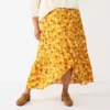 Plus Size Sonoma Goods For Life® Wrap Ruffle Maxi Skirt -Sonoma Style Hub 5658912 Gold Floral