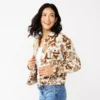 Women's Sonoma Goods For Life® Cropped Shacket -Sonoma Style Hub 5670441 Cow Print Jacquard