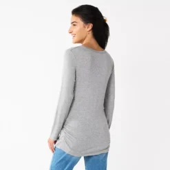 Maternity Sonoma Goods For Life® Essential Scoopneck Long Sleeve Tee -Sonoma Style Hub 5672154 ALT