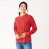 Women's Sonoma Goods For Life® Mockneck Waffle Top -Sonoma Style Hub 5672315 Red Orange Stripe