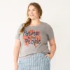 Plus Size Sonoma Goods For Life® Crewneck Patriotic Graphic Tee -Sonoma Style Hub 5672984 Gray Power To The Ppl