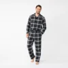 Men's Sonoma Goods For Life® 2-Piece Flannel Pajama Set -Sonoma Style Hub 5675447 Black Windowpane