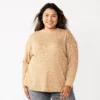 Plus Size Sonoma Goods For Life® Mockneck Waffle Top -Sonoma Style Hub 5686673 Talus Brown