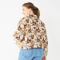 Plus Size Sonoma Goods For Life® Cropped Shacket -Sonoma Style Hub 5686820 ALT