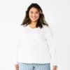 Plus Size Sonoma Goods For Life® Favorite Long Sleeve V-Neck Tee 2 Plus Size Sonoma Goods For Life® Favorite Long Sleeve V-Neck Tee -Sonoma Style Hub 5705505 White
