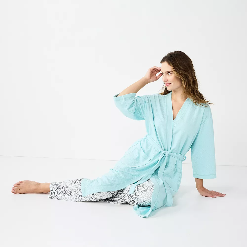 Women's Sonoma Goods For Life® Cloud Knit 3/4 Sleeve Robe 5 Women's Sonoma Goods For Life® Cloud Knit 3/4 Sleeve Robe - Image 3