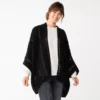 Women's Sonoma Goods For Life® Open Knit Kimono -Sonoma Style Hub 5796217 Black