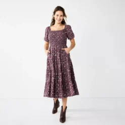 Women's Sonoma Goods For Life® Smocked Tiered Midi Dress