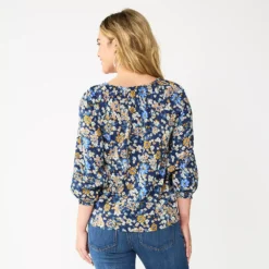 Women's Sonoma Goods For Life® Three-Quarter Sleeve Top -Sonoma Style Hub 5806184 ALT