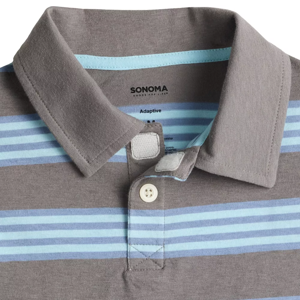 Boys 8-20 Sonoma Goods For Life® Adaptive Easy Dressing Striped Polo 4 Boys 8-20 Sonoma Goods For Life® Adaptive Easy Dressing Striped Polo - Image 2