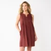Women's Sonoma Goods For Life® Sleeveless Pintuck Tank Dress -Sonoma Style Hub 5903884 Maroon