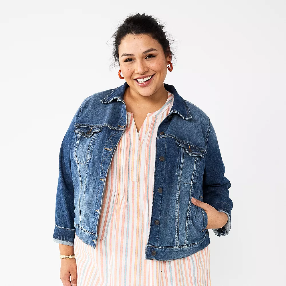 Plus Size Sonoma Goods For Life® Premium Denim Jacket 3 Plus Size Sonoma Goods For Life® Premium Denim Jacket