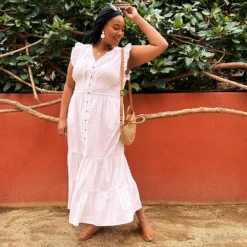 Women's Sonoma Goods For Life® Ruffle Sleeve Smocked Maxi Dress -Sonoma Style Hub 5921689 ALT2