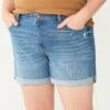 Plus Size Sonoma Goods For Life® Roll Cuff Denim Shorts -Sonoma Style Hub 5927559 Medium Light Wash