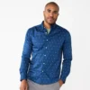 Men's Sonoma Goods For Life® Performance Button-Down Shirt -Sonoma Style Hub 5939429 Navy White Geo