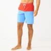 Men's Sonoma Goods For Life® 9" Full Elastic-Waistband Swim Trunks 1 Men's Sonoma Goods For Life® 9" Full Elastic-Waistband Swim Trunks -Sonoma Style Hub 5991007 Red Blue Block